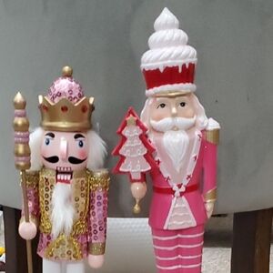 Pink and Red Nutcracker Figurines